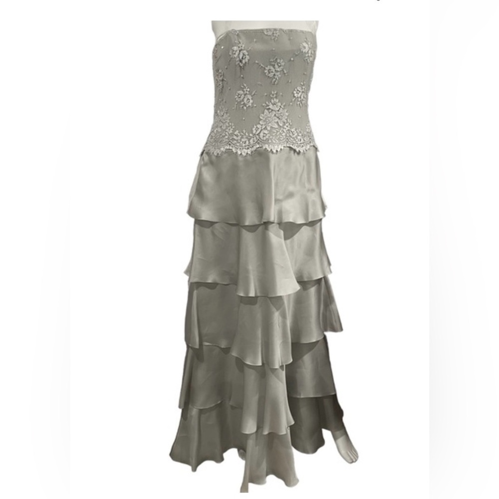 Rickie Freeman Teri Jon 100%Silk Dress Size 2 - Picture 2 of 12